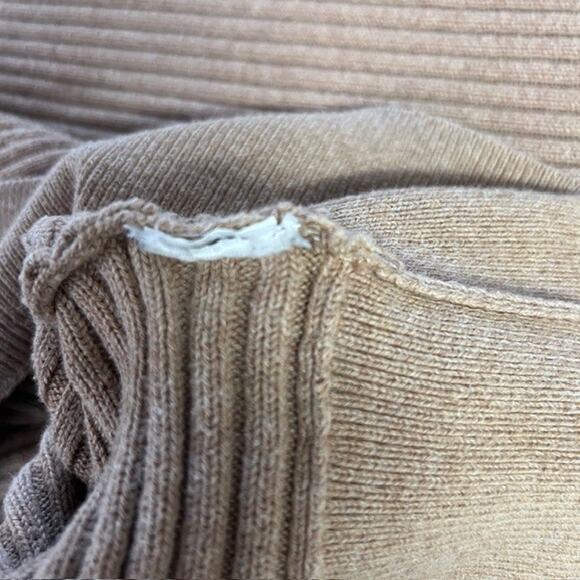 Gap Pullover Sweater Ribbed Tan Khaki Button Women's Size Medium - Picture 5 of 6